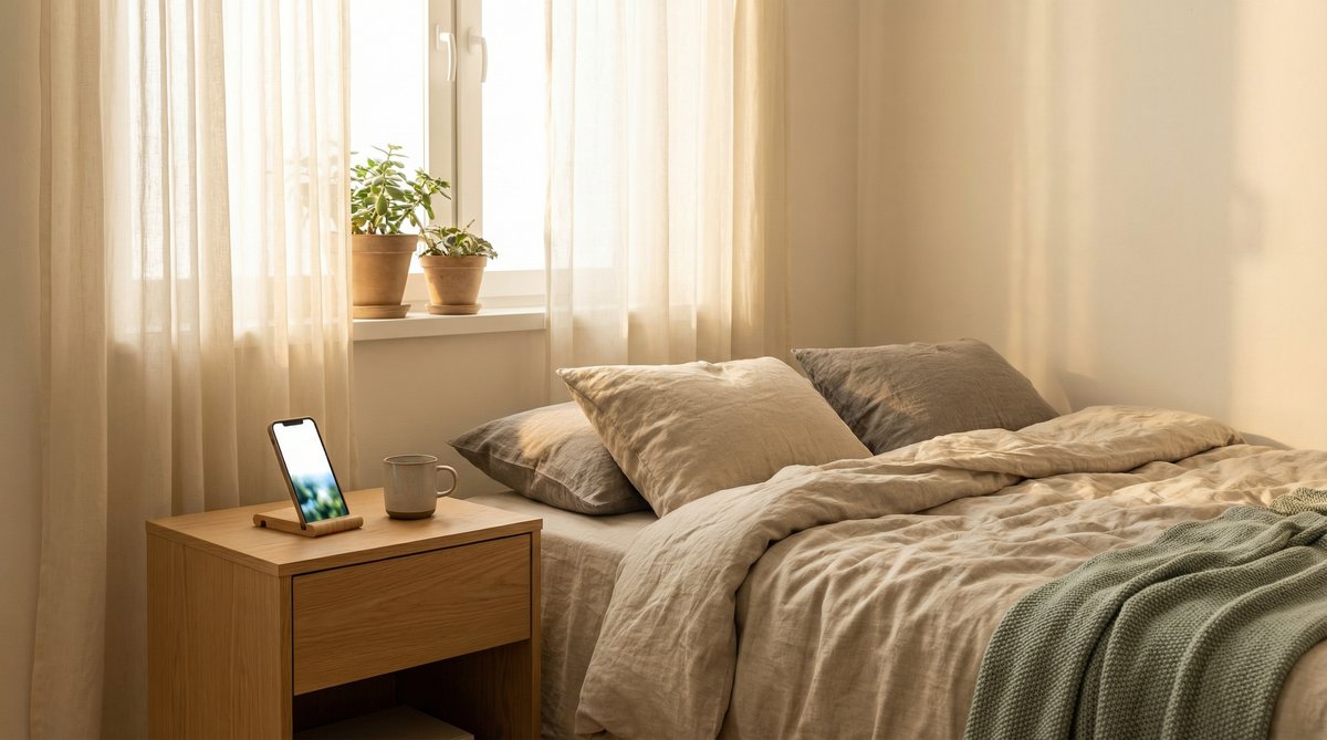 蘑菇视频 - 温馨卧室晨光，手机播放轻松视频 - www.t04nys8s.cn